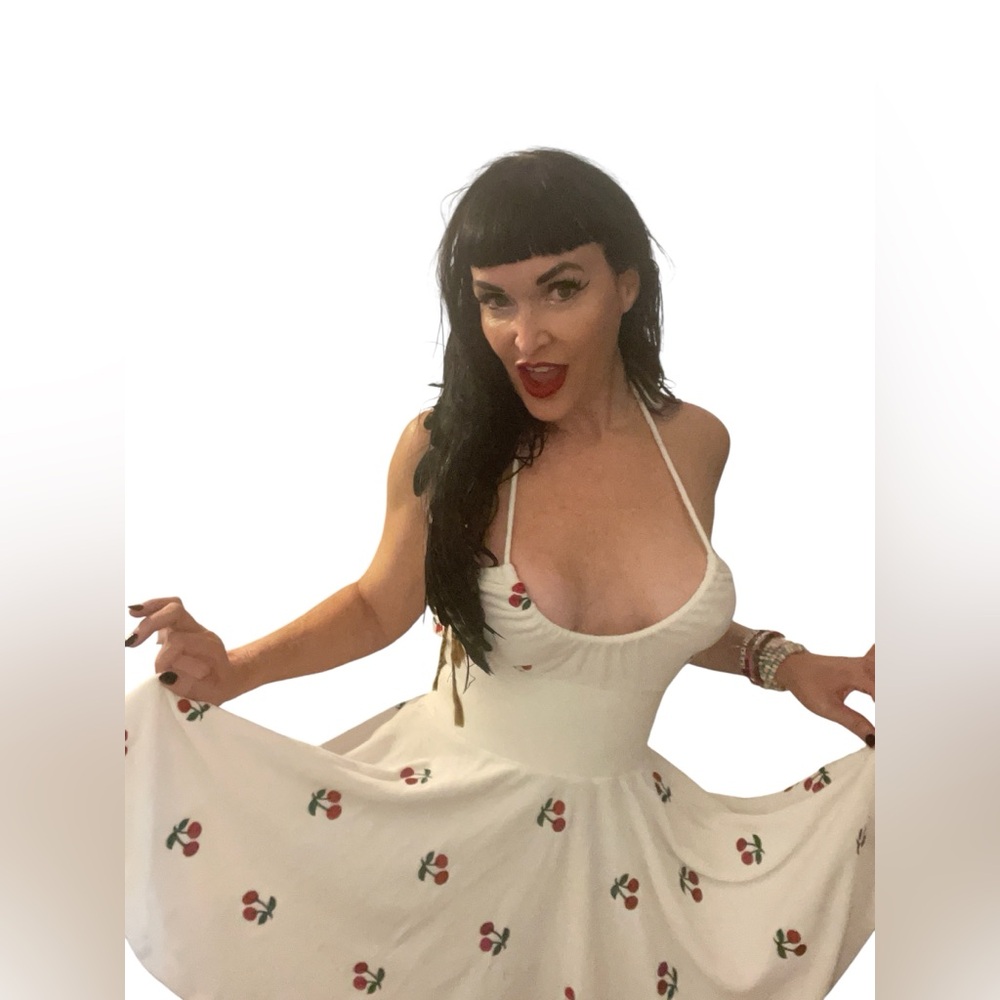 Betsey Johnson Y2K Rare Cherry Terry Cloth Dress S